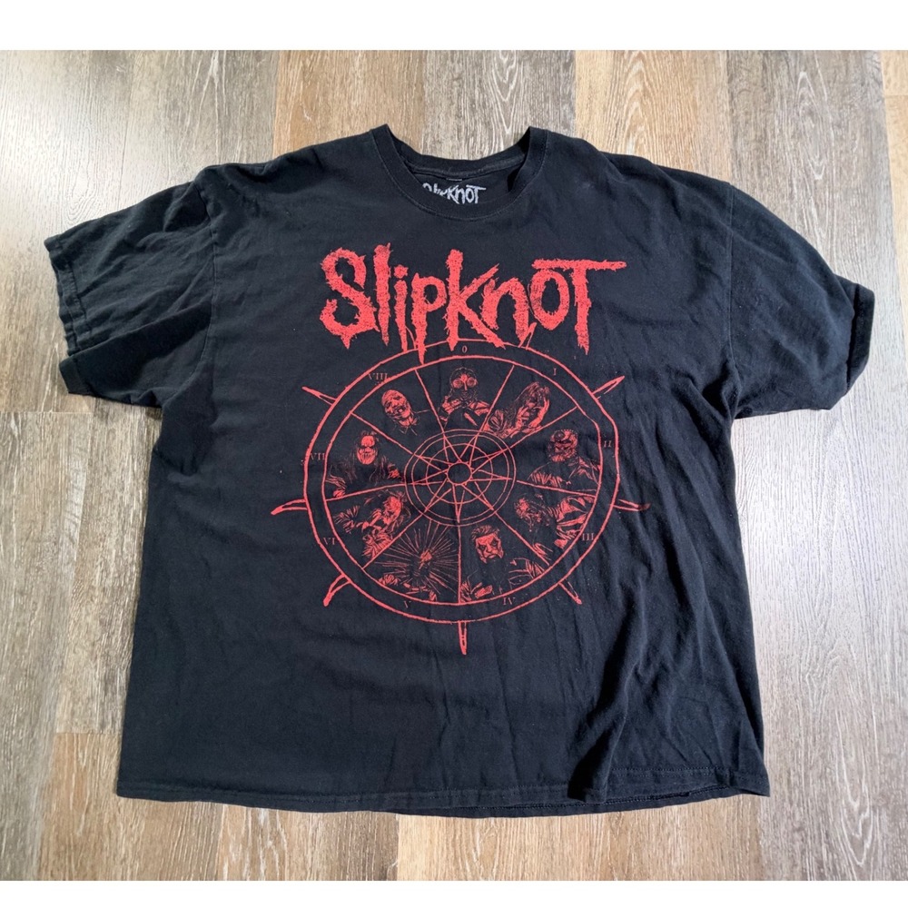 Slipknot Graphic T-Shirt Mens XXL Black Red Star Logo Band Tee Short Sleeve
